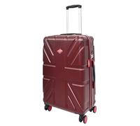 A1 FASHION GOODS British Union Jack Hardside Spinner Suitcase 8 Wheels Hard Shell Travel Bag Burgundy Medium