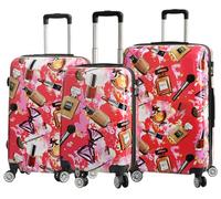 A1 FASHION GOODS Cosmetic Print Hard Shell Luggage Spinner Wheels Suitcase, Expandable Lightweight Travel Bags (Full Set 3 Sizes (S+M+L))