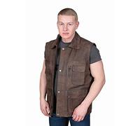 A1 FASHION GOODS Countrymen Brown Leather Waistcoat Multi Pockets Hiking Walking Hunters Gilet Boyles
