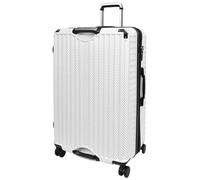 A1 FASHION GOODS Exclusive Hardside Spinner Luggage, 8 Wheels Expandable TSA Lock 5 Handles Cup Holder Lightweight Travel Bags Hove (White, Large Check-in Size)