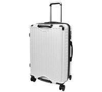 A1 FASHION GOODS Exclusive Hardside Spinner Luggage, 8 Wheels Expandable TSA Lock 5 Handles Cup Holder Lightweight Travel Bags Hove (White, Medium Check-in Size)