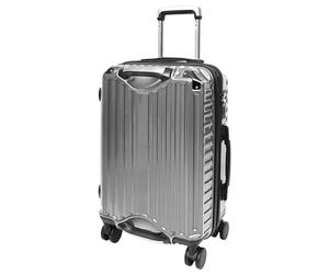 A1 FASHION GOODS Exclusive Hardside Spinner Luggage, 8 Wheels Expandable TSA Lock 5 Handles Cup Holder Lightweight Travel Bags Hove (Grey, Small Cabin Size)