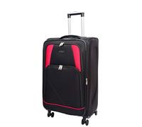 A1 FASHION GOODS Expandable Spinner Four Wheel Soft Shell Travel Bag Suitcase Luggage York Black Red Purple (Black, Medium)