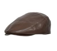 A1 FASHION GOODS Genuine Leather Flat Cap English Hat Baker-boy Golf Classic Gatsby Cap Wilfred (Brown, 58/M)