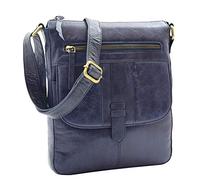 A1 FASHION GOODS Genuine Soft Washed Vintage Leather Crossbody Messenger Bag For Women Jill (Navy)