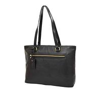 A1 FASHION GOODS Ladies Real Black Leather Shoulder Bag Zip Top Large Size Classic Casual Tote Handbag - Hania