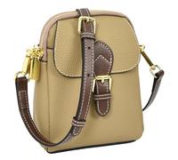 A1 FASHION GOODS Leather Crossbody Bag, Women's Small Organiser Pouch, Multiple Pockets, Adjustable Shoulder Strap Miley (Brown)