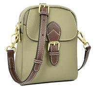 A1 FASHION GOODS Leather Crossbody Bag, Women's Small Organiser Pouch, Multiple Pockets, Adjustable Shoulder Strap Miley (Mint Green)