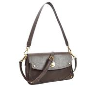 A1 FASHION GOODS Leather Shoulder Bag, Women's Flapover Satchel with Adjustable Strap, Twist Lock Multiple Pockets Marley (Brown)