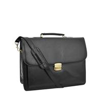 A1 FASHION GOODS Mens PU Leather Briefcase Black Laptop Bag A4 Office Business Satchel Andy