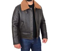 A1 FASHION GOODS Original Leather Flying Jacket for Men B3 Bomber Aviator Pilots Shearling Coat KEPLOR Brown Ginger
