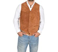 A1 FASHION GOODS REAL Suede Waistcoat For Mens Classic Style Soft TAN Suede Leather Vest Gilet - Cole (XXX-Large)
