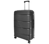 A1 FASHION GOODS Robust Expandable Hard Shell Spinner Luggage PP 8 Wheels Suitcases TSA Lock Zip Around Travel Bags Titan (Black, Large Check-in Size 28")