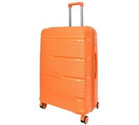 A1 FASHION GOODS Robust Expandable Hard Shell Spinner Luggage PP 8 Wheels Suitcases TSA Lock Zip Around Travel Bags Titan (Orange, Large Check-in Size 28")