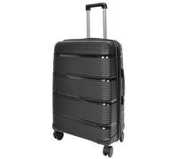 A1 FASHION GOODS Robust Expandable Hard Shell Spinner Luggage PP 8 Wheels Suitcases TSA Lock Zip Around Travel Bags Titan (Black, Medium Check-in Size 24")