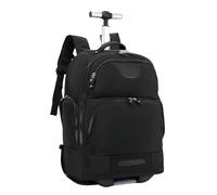 A1 FASHION GOODS Rolling Backpack with Wheels, Laptop Travel Rucksack Multiple Compartments, Padded Straps, for Hiking, Camping, Business Casual Travel Cabin Size Bag Flack (Black)