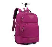 A1 FASHION GOODS Rolling Backpack with Wheels, Laptop Travel Rucksack Multiple Compartments, Padded Straps, for Hiking, Camping, Business Casual Travel Cabin Size Bag Flack