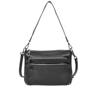 A1 FASHION GOODS Women's Leather Shoulder Bag Crossbody Handbag with Multiple Zip Pockets Adjustable Strap A188 (Black)
