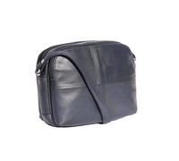 A1 FASHION GOODS Womens Real Soft Leather Cross Body Bag Multi Zip Top Pockets Small Sling Shoulder Bag - A939 (Navy)