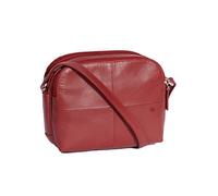 A1 FASHION GOODS Womens Real Soft Leather Cross Body Bag Multi Zip Top Pockets Small Sling Shoulder Bag - A939 (Red)