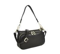 A1 FASHION GOODS Women's Small Genuine Leather Shoulder Crossbody Bag Clara | Multiple Zip Compartments, Gold-Tone Hardware, Adjustable Strap, Everyday & Travel Use, 4 Colour Options