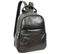A1 FASHION GOODS Womens Soft Leather Backpack, Lightweight Rucksack for Travel and Work Multiple Pockets Daypack Metro (Black)