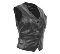A1 FASHION GOODS Womens Soft Leather Waistcoat Slim Fit Vest Classic Gilet Black Brown Red Tan - Katy (Black, 16)