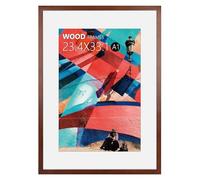 A1 Frame,59.4 x 84.1cm/23.4x33.1in Natural Soild Wood Brown Picture Frames with Polished Acrylic Glass Display Picture A1 without Mat or A2 with Mat for Wall Mounting Horizontally and Vertically