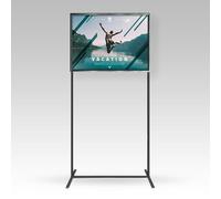 A1 Freestanding Pavement Sign Information Board Display Stand 180 CM Snap Frame Portrait Landscape Black White Silve Brass Gold (Black, A1 Landscape frame W 84.1cm x H 59.4cm)
