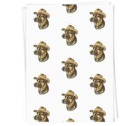 A1 'German Shepherd Wearing Cowboy Hat' Gift Wrap/Wrapping Paper Sheet (GI00110911)