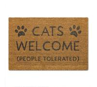 A1 Graphics Ltd Cats Welcome Doormat Funny Dog Lover Welcome Mat Pet Owner Door Mat Natural Coir Entrance Mat Housewarming Gift for Dog Owners