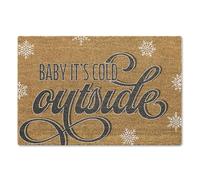 A1 Graphics Ltd Christmas Doormat Baby It’s Cold Outside Printed Coir Mat, Festive Holiday Door Mat for Porch or Entryway, Winter Welcome Rug, Front Door Decor, Seasonal Gift for Home