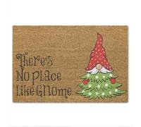 A1 Graphics Ltd Christmas Gnome Doormat Printed Coir Mat, Festive Holiday Door Mat for Porch or Entryway, Winter Welcome Rug, Front Door Decor, Seasonal Gift for Home There's No Place Like Gnome