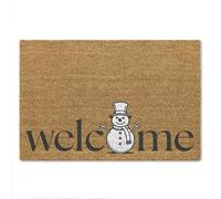 A1 Graphics Ltd Christmas Welcome Doormat Printed Coir Mat, Festive Snowman Holiday Door Mat for Porch or Entryway, Winter Welcome Rug, Front Door Decor, Seasonal Gift for Home