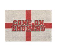 A1 Graphics Ltd Come On England Brush Doormat Printed St George Cross Door Mat England Flag Doormat English Home Decor Gift Football Fan Entrance Mat