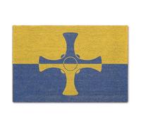 A1 Graphics Ltd County Durham Flag Brush Doormat Printed Door Mat Novelty Welcome Mat