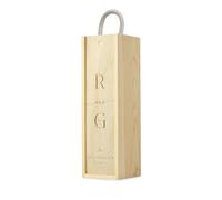 A1 Graphics Ltd Couple's Initials Wine Box Custom Laser Engraved Gift Birthday Christmas Anniversary Wedding Valentines Engagement Gift Love Present (Natural)