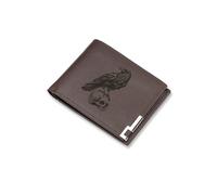 A1 Graphics Ltd Crow Skull Wallet Vegan Leather Black Brown Grey Leather Dark Bird Wallet Gift (Brown)