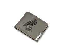 A1 Graphics Ltd Crow Skull Wallet Vegan Leather Black Brown Grey Leather Dark Bird Wallet Gift (Grey)