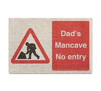 A1 Graphics Ltd Custom Men At Work Man Cave Brush Doormat Printed Door Mat Personalised Safety Sign Doormat Dad Gift Garage Gift Entrance Mat