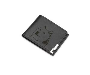 A1 Graphics Ltd Doge Coin Wallet Vegan Leather Black Brown Grey Leather Digital Cryptocurrency Wallet Gift for Meme Lovers (Black)