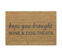 A1 Graphics Ltd Doormat Hope You Brought Wine & Dog Treats Front Door Back Welcome Door Greeting