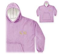 A1 Graphics Ltd Embroidered Oversized Hoodie Custom Initials Personalised Fleece Hoodie For Him For Her Couples Gift (Fuchsia)