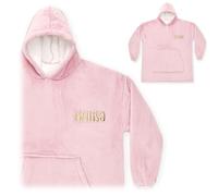 A1 Graphics Ltd Embroidered Oversized Hoodie Custom Name Personalised Fleece Hoodie For Him For Her Couples Gift LB (Pink)
