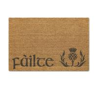 A1 Graphics Ltd Failte Scottish Thistle Brush Doormat Printed Door Mat Scottish Gaelic Welcome Mat Scotland Home Decor Gift Housewarming Gift Entrance Mat