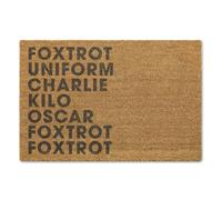 A1 Graphics Ltd Foxtrot Uniform Charlie Kilo Brush Doormat Printed Door Mat Funny Phonetic Mat