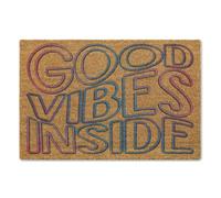 A1 Graphics Ltd Good Vibes Inside Brush Doormat Printed Door Mat Funny Welcome Mat First Home Couples Housewarming Gift
