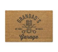 A1 Graphics Ltd Grandad's Garage My Tools My Rules Brush Doormat Printed Door Mat Funny Welcome Mat Grandad Gift Grandads Garage Gift