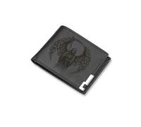 A1 Graphics Ltd Grim Reaper Wallet Vegan Leather Black Brown Grey Leather Spooky Gothic Wallet Gift (Black)