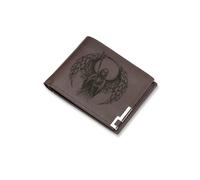 A1 Graphics Ltd Grim Reaper Wallet Vegan Leather Black Brown Grey Leather Spooky Gothic Wallet Gift (Brown)